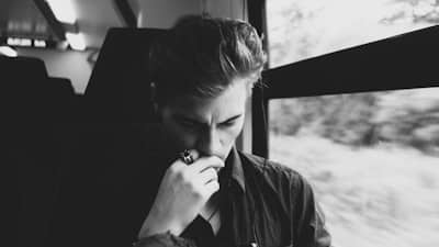 man trying to concentrate