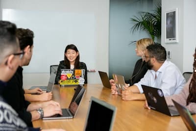 woman leading a meeting