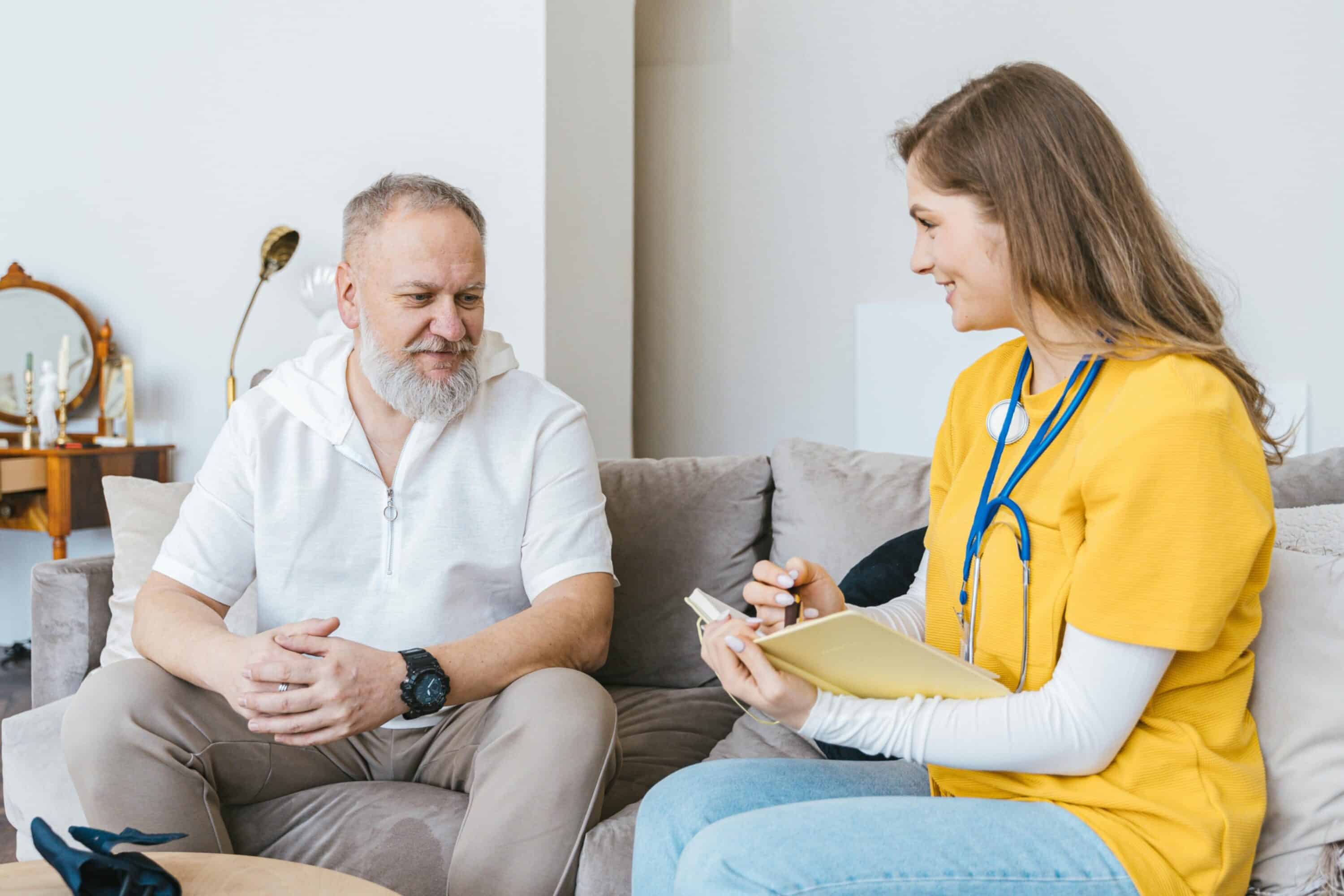 a health coach having a health & wellness conversation with a client