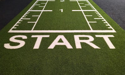 start on a green sports field